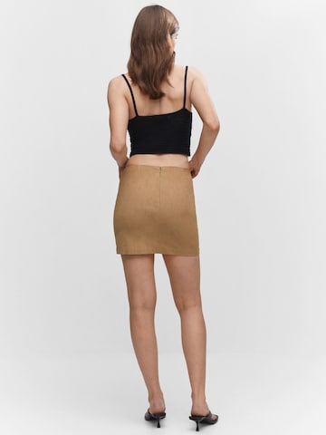 MANGO Spódnica 'RUSTIC' w kolorze brązowy