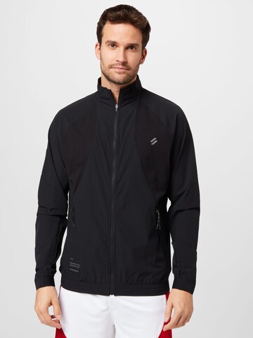 Superdry Training Jacket in Black: front