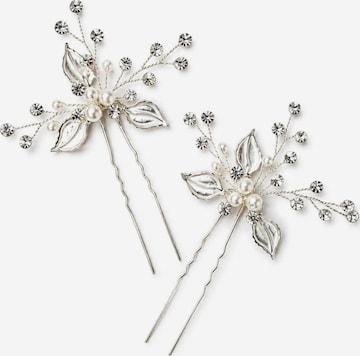 Ornement pour cheveux 'Hera Hairpins Silver' Sally Jane Bridal en argent : devant