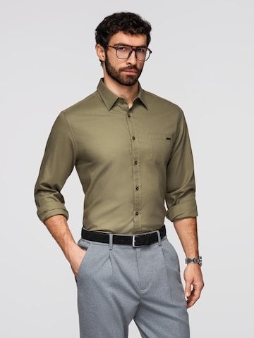Ombre Regular fit Button Up Shirt in Green: front
