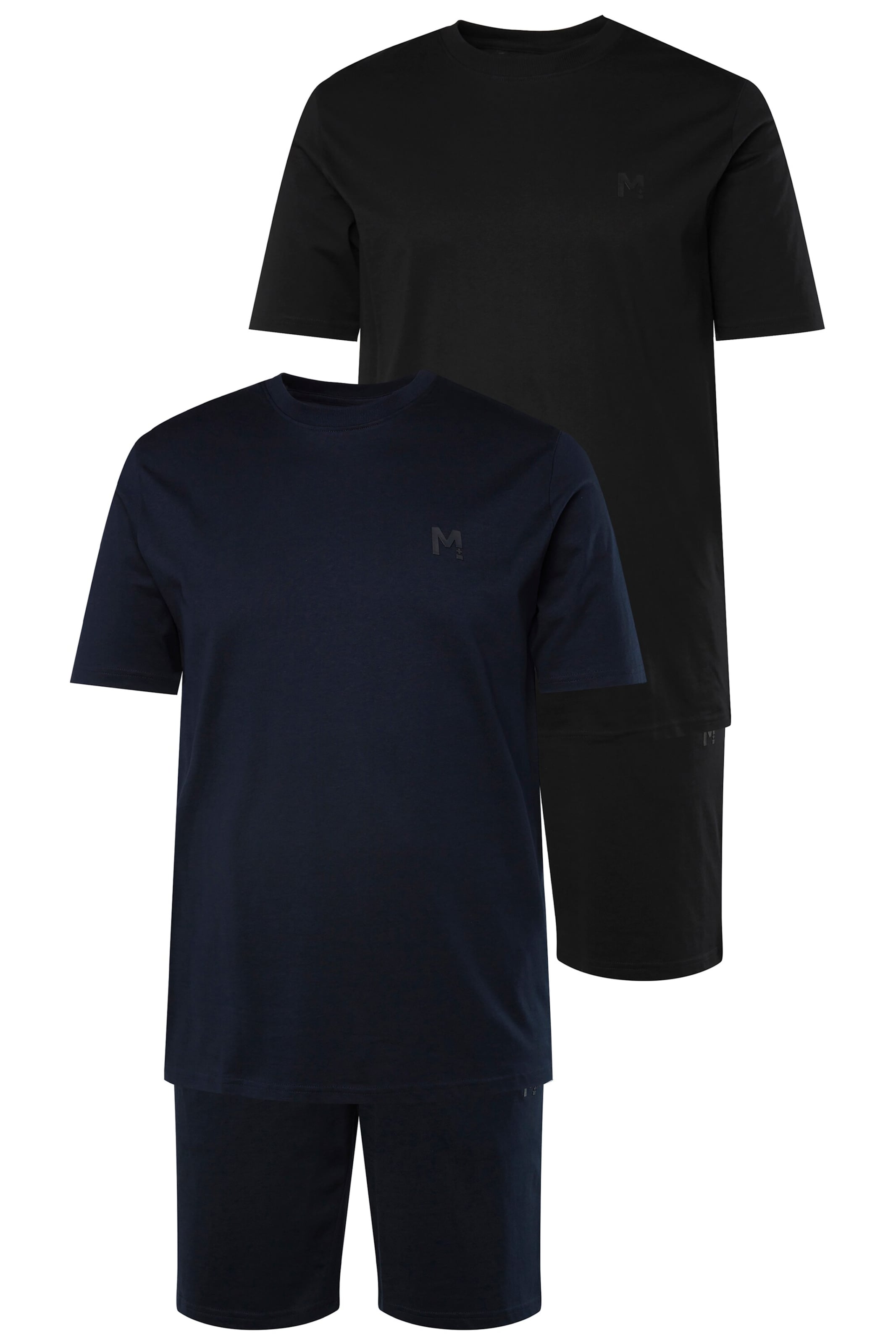 Men Plus Pyjama kort in Zwart: voorkant