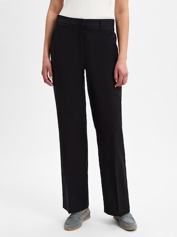 OPUS Regular Pantalon 'Maiga Linen' in Zwart: voorkant