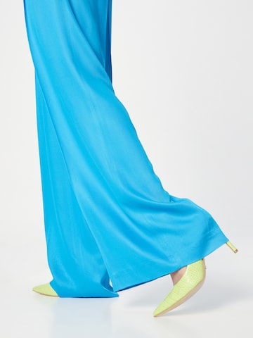 HUGO Wide leg Pleat-Front Pants 'Haniana' in Blue