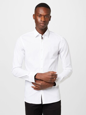 HUGO Red Slim fit Button Up Shirt 'Ekoy' in White: front