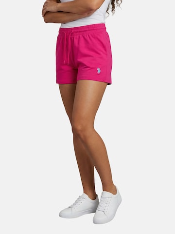 U.S. POLO ASSN. Regular Trousers in Pink: front