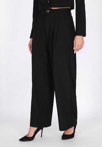 faina - Loosefit Pantalón plisado en negro: frente