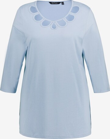 Ulla Popken Slaapshirt in Blauw: voorkant