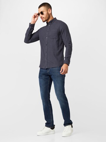 Coupe regular Chemise 'ELDER' KnowledgeCotton Apparel en bleu