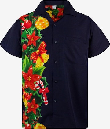 Chemise 'Christmas Wedding' King Kameha en bleu : devant