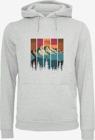F4NT4STIC Sweatshirt 'Berg Sonnenuntergang Retro' in Grau: Vorderseite