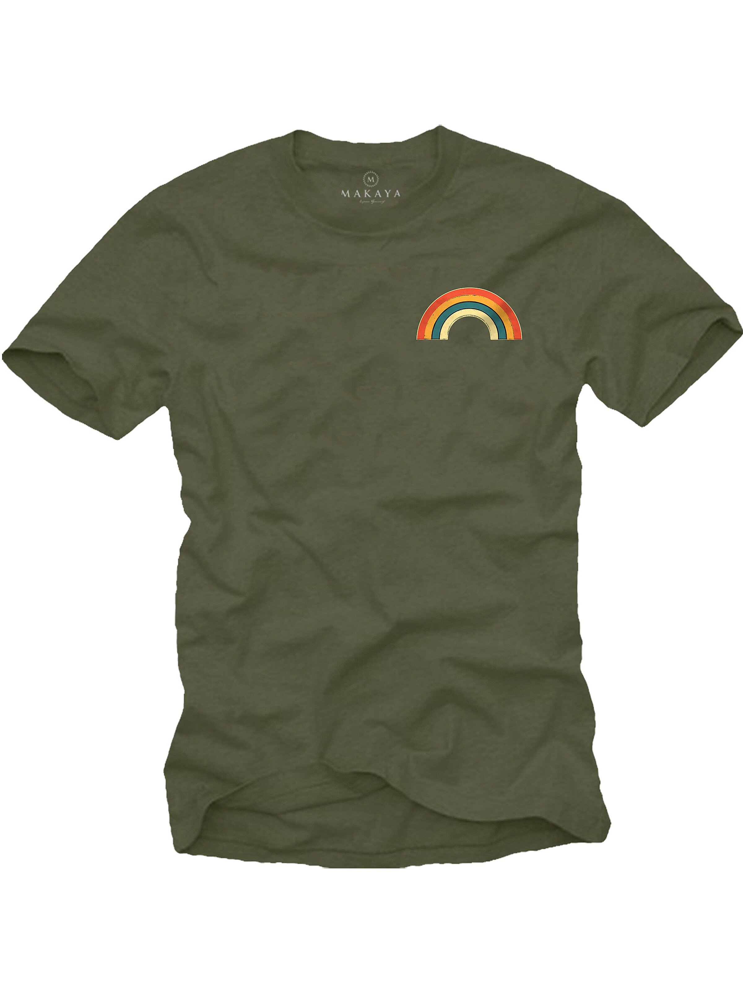 MAKAYA Shirt 'Rainbow' in Green: front