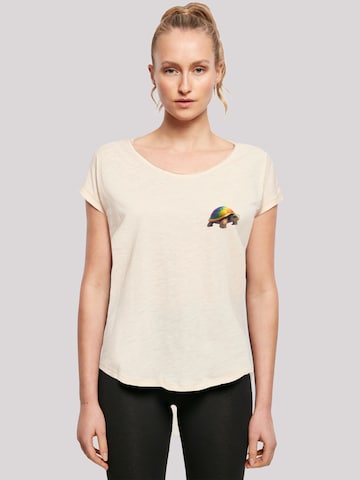 F4NT4STIC Shirt 'Rainbow Turtle' in Beige: predná strana