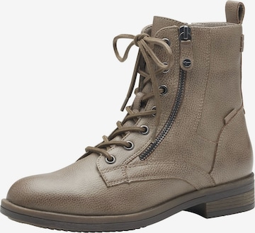 TAMARIS Lace-Up Ankle Boots in Beige: front