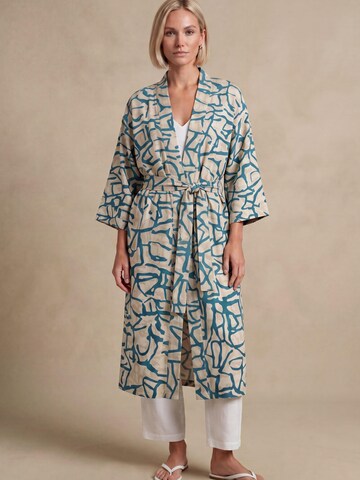 Shop Karey Dressing gown 'Terra Flow Kimono' in Blue