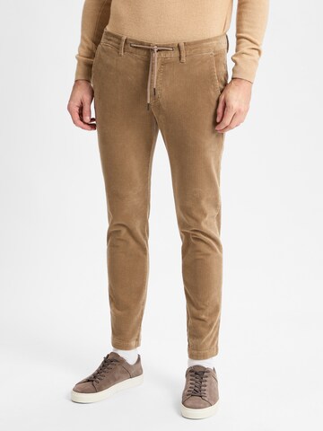 Finshley & Harding Slimfit Hose 'Tyler' in Braun: Vorderseite