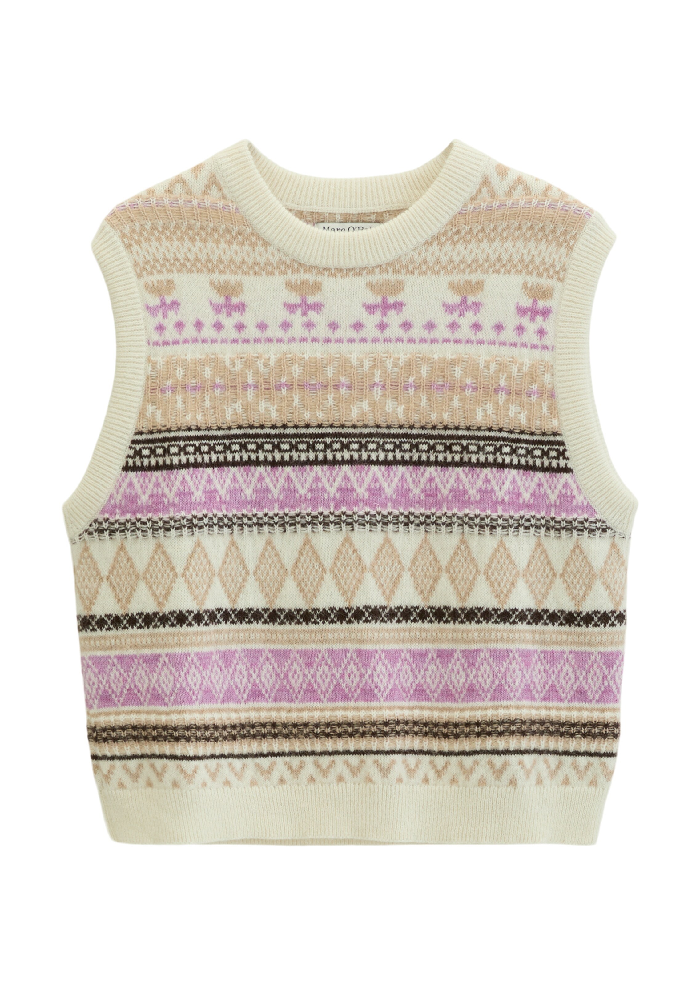 Marc O'Polo DENIM Knitted vest in Beige: front