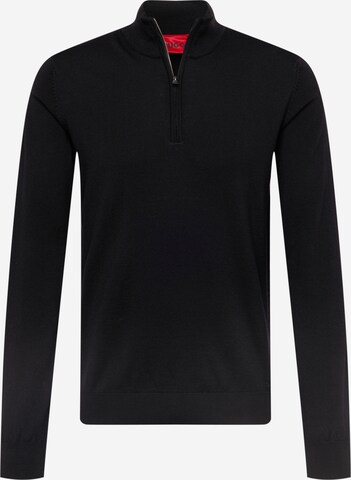 HUGO - Pullover 'San Quirin' em preto: frente