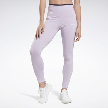 Skinny Pantalon de sport Reebok en violet : devant