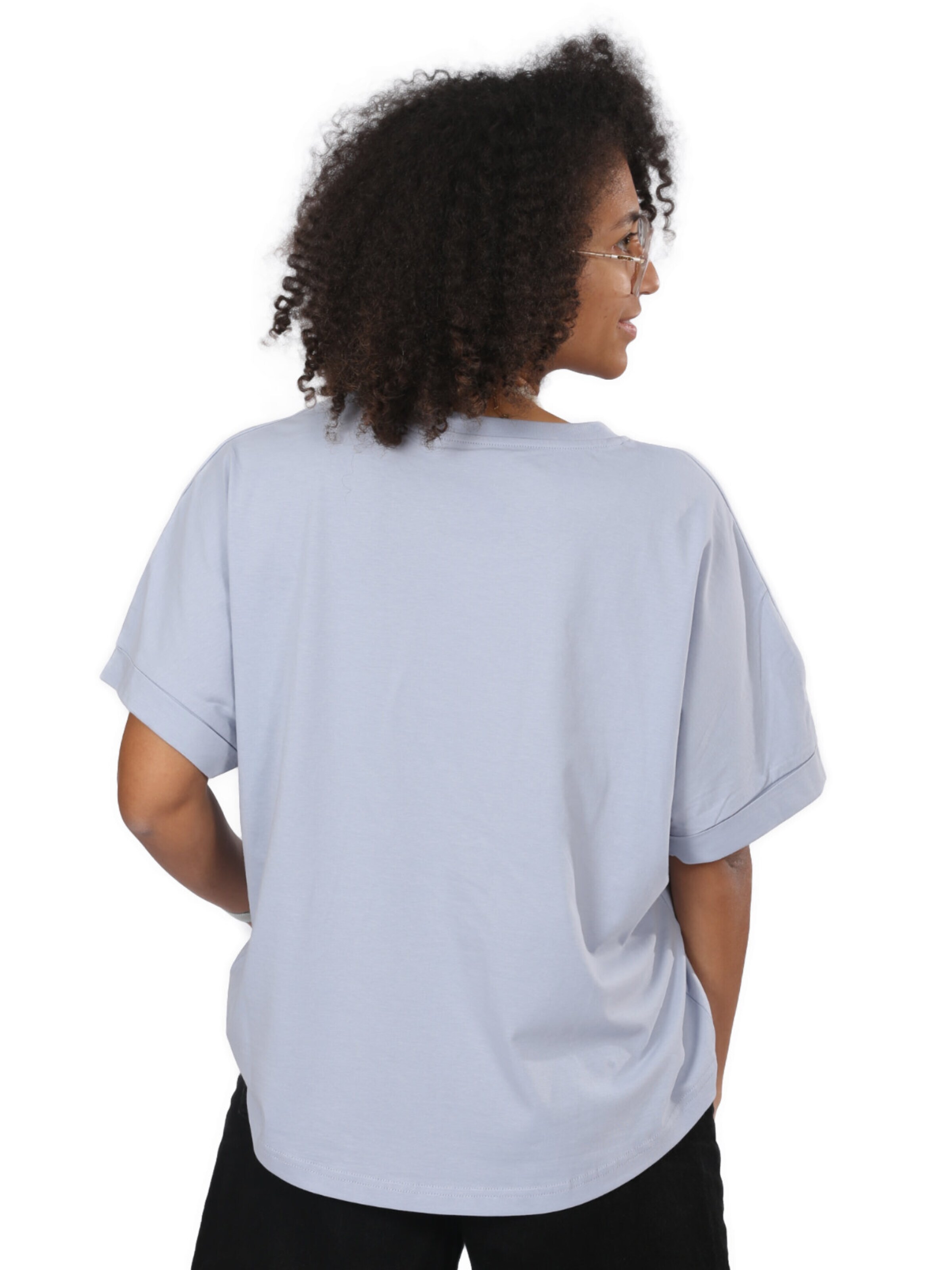 Life-Tree Oversizeshirt 'Organic Fairwear Oversized Shirt Women YinYang Light Blue'‌‌ in Blau