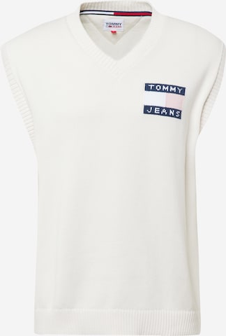 Tommy Jeans - Camiseta sin mangas en blanco: frente