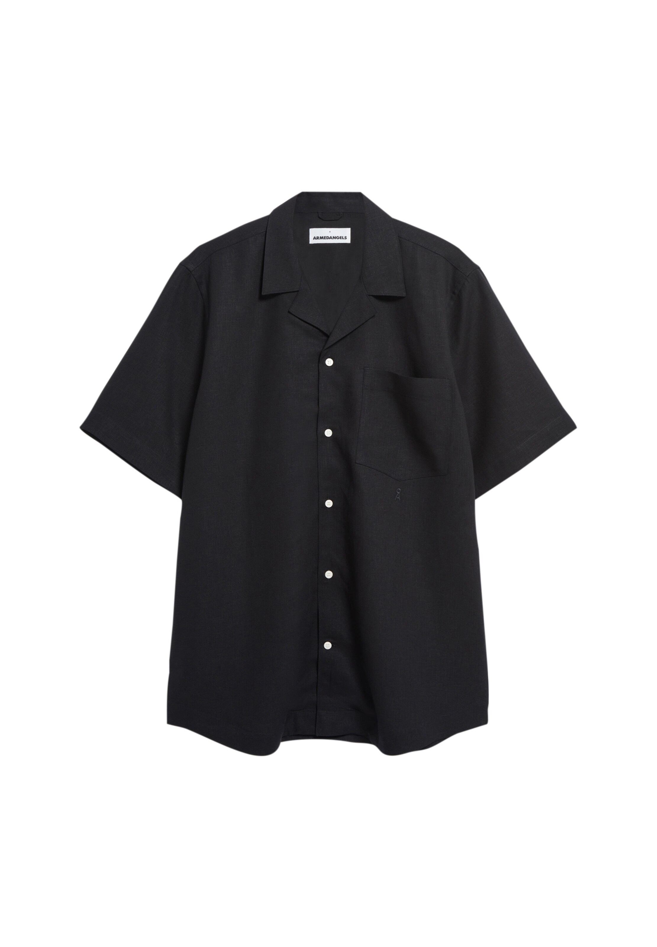 ARMEDANGELS Comfort Fit Hemd ' LOVAAR LINO ' in Schwarz: Vorderseite