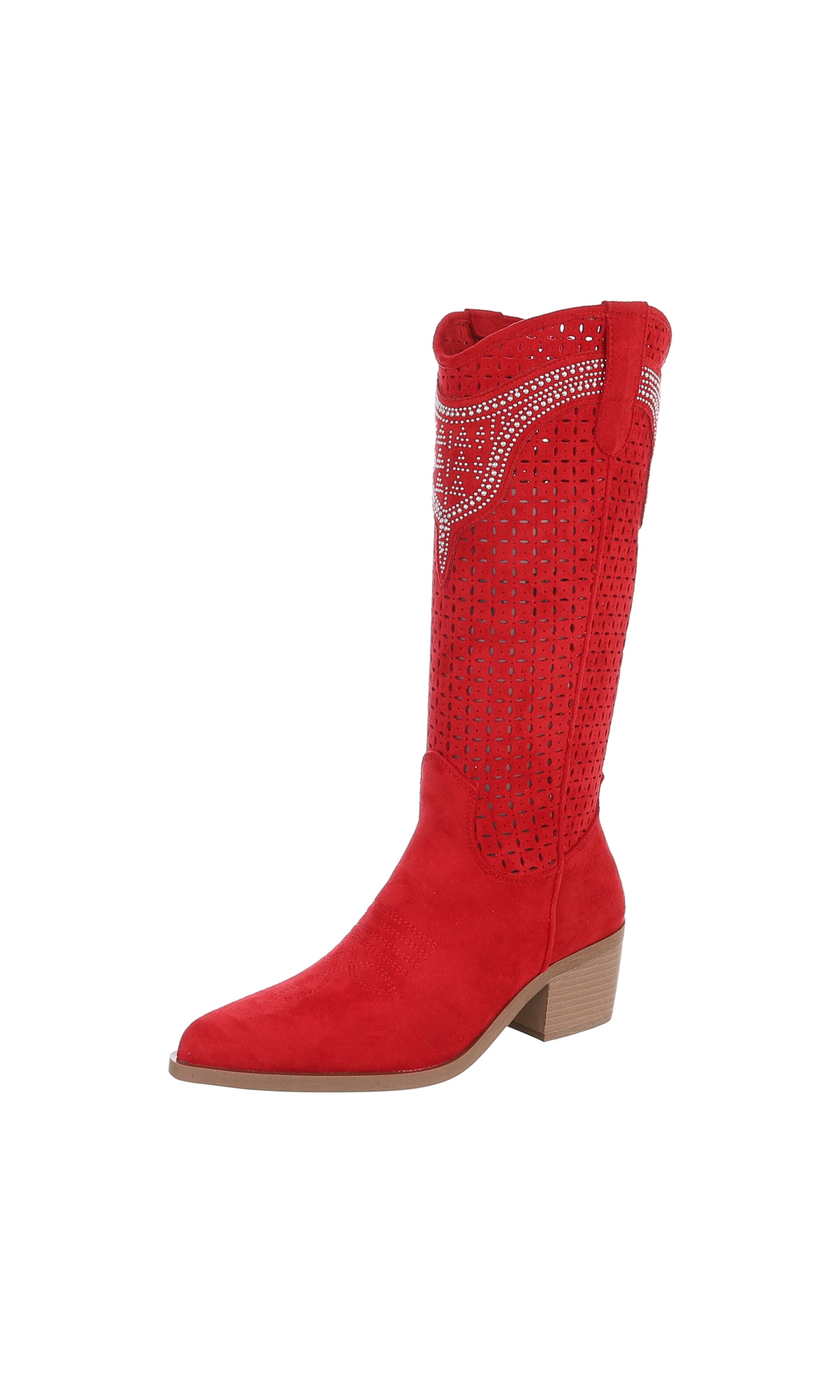 Ital-Design Cowboy Boots in Red: front
