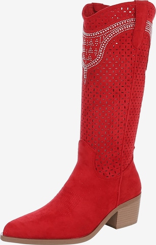 Ital-Design Cowboy Boots in Red: front