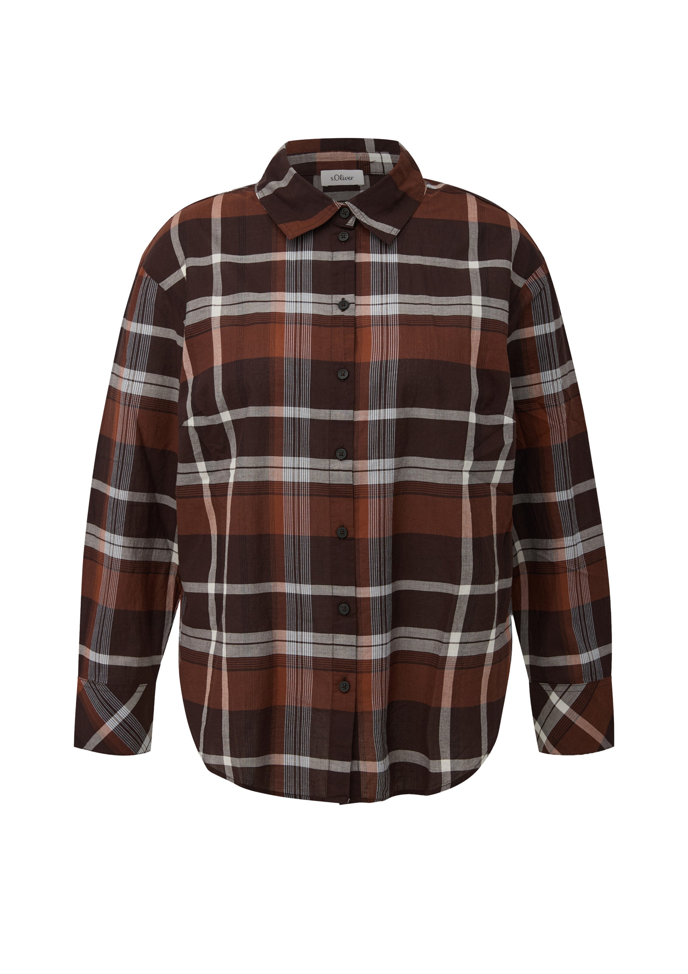 s.Oliver Chemisier en XXXL en marron / brun foncé / blanc cassé, Vue avec produit
