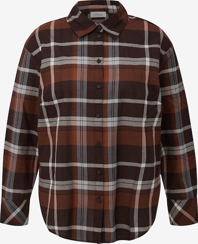 s.Oliver Bluse in XXXL in braun / dunkelbraun / offwhite, Produktansicht
