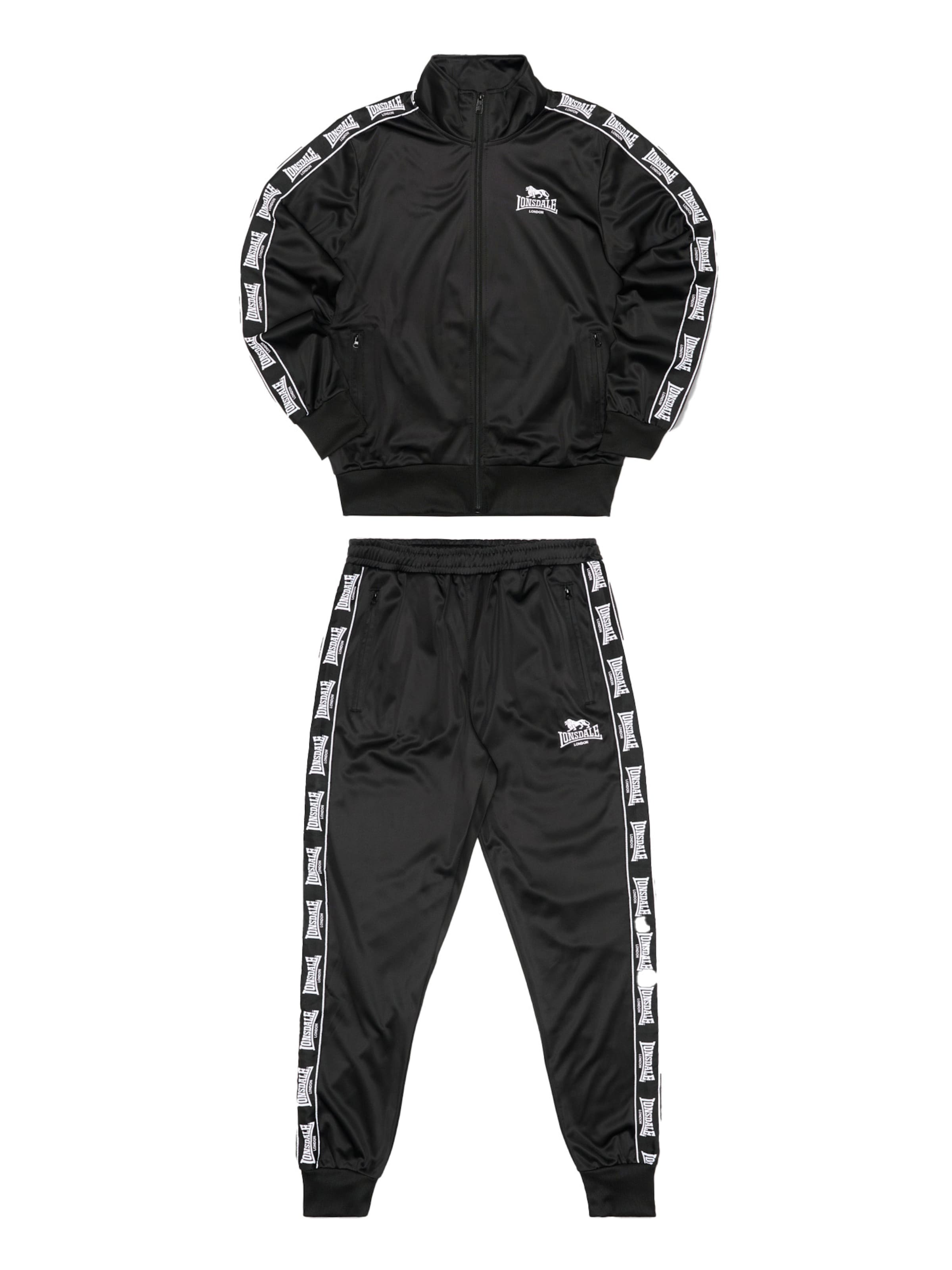 juoda LONSDALE Treniruočių kostiumas: priekis