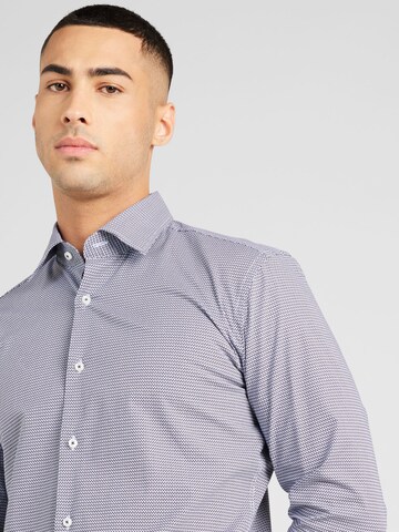 BOSS Slim fit Business Shirt 'Hank' in Blue