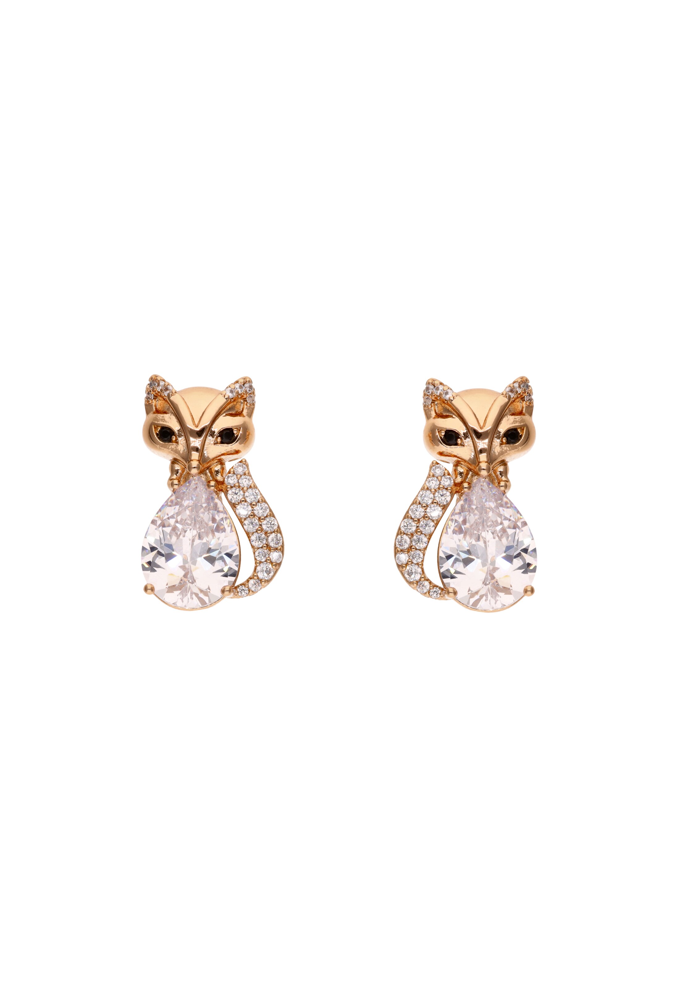 faina Brincos em ouro rosa / transparente, Vista do artigo