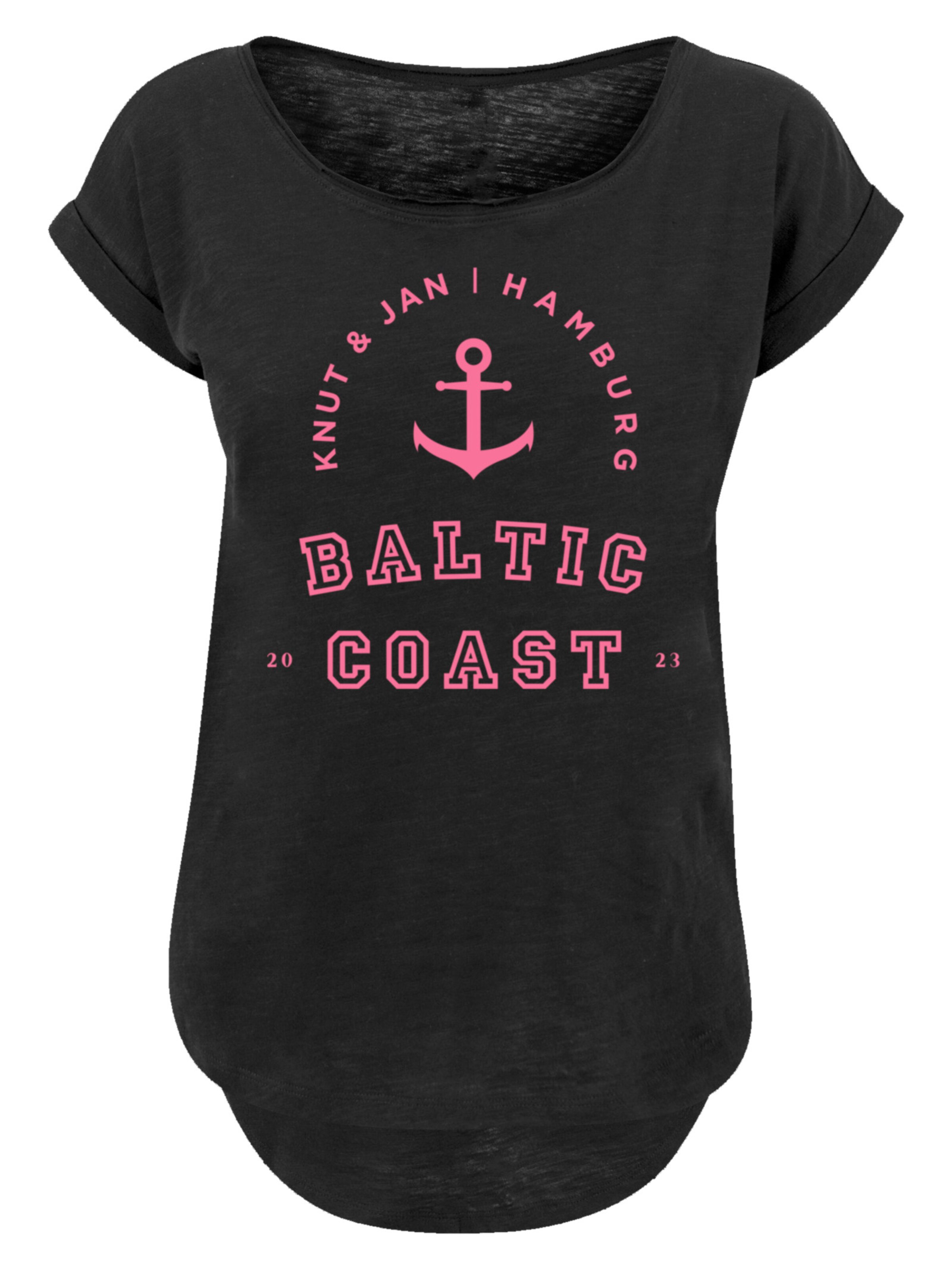 F4NT4STIC Shirt 'Baltic Coast Ostsee Knut & Jan Hamburg Farbe' in Zwart: voorkant