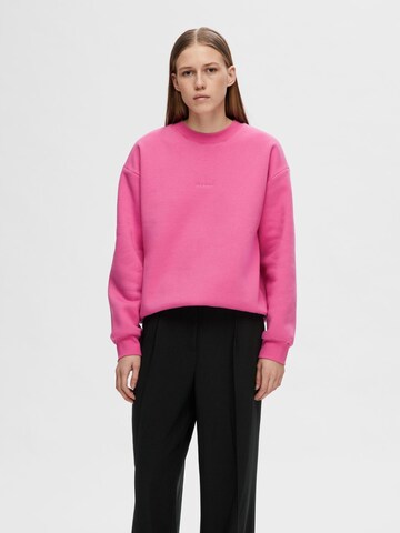 Sweat-shirt SELECTED FEMME en rose : devant