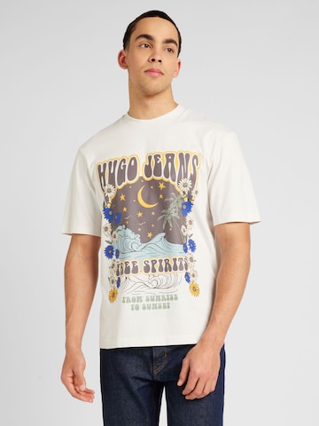 T-Shirt 'Nirito' HUGO Blue en blanc : devant