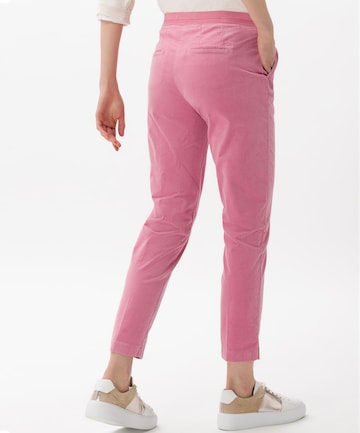 BRAX Slim fit Pleated Pants 'Maron' in Pink: back