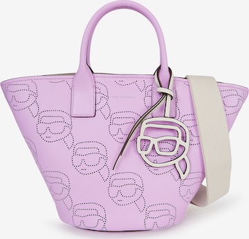 Borsa a mano di Karl Lagerfeld in lilla: frontale