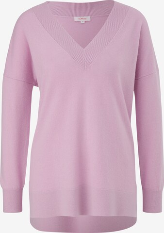 s.Oliver Pullover mit V-Ausschnitt in Pink: predná strana