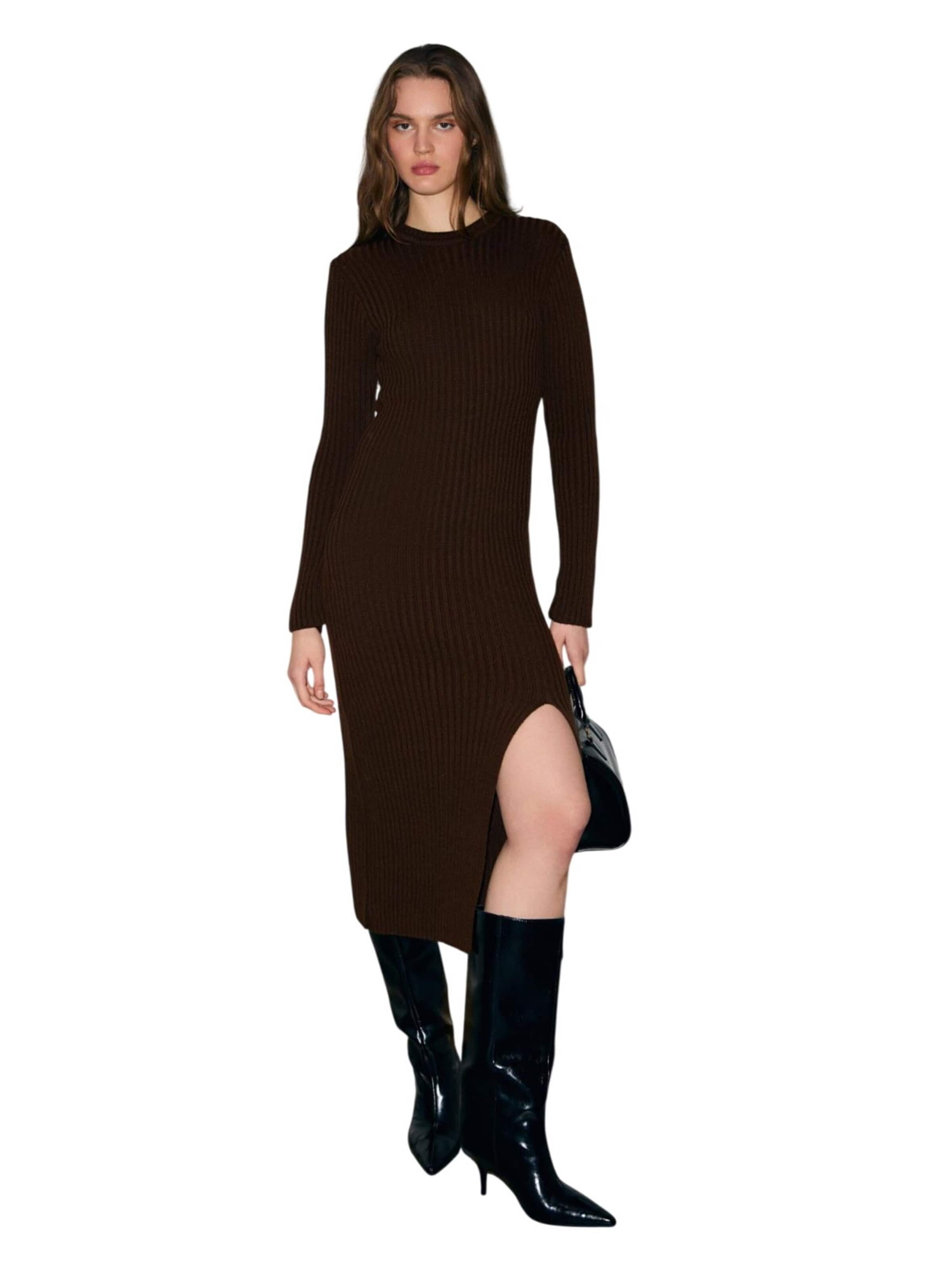 Grimelange Knit dress in Brown: front