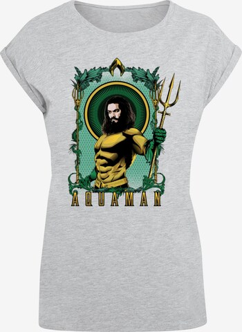 ABSOLUTE CULT Shirt 'Aquaman - Trident' in Grijs: voorkant