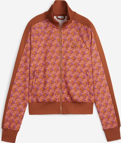 PUMA Sweatjacke 'T7' in braun / lila / orange / rosa, Produktansicht