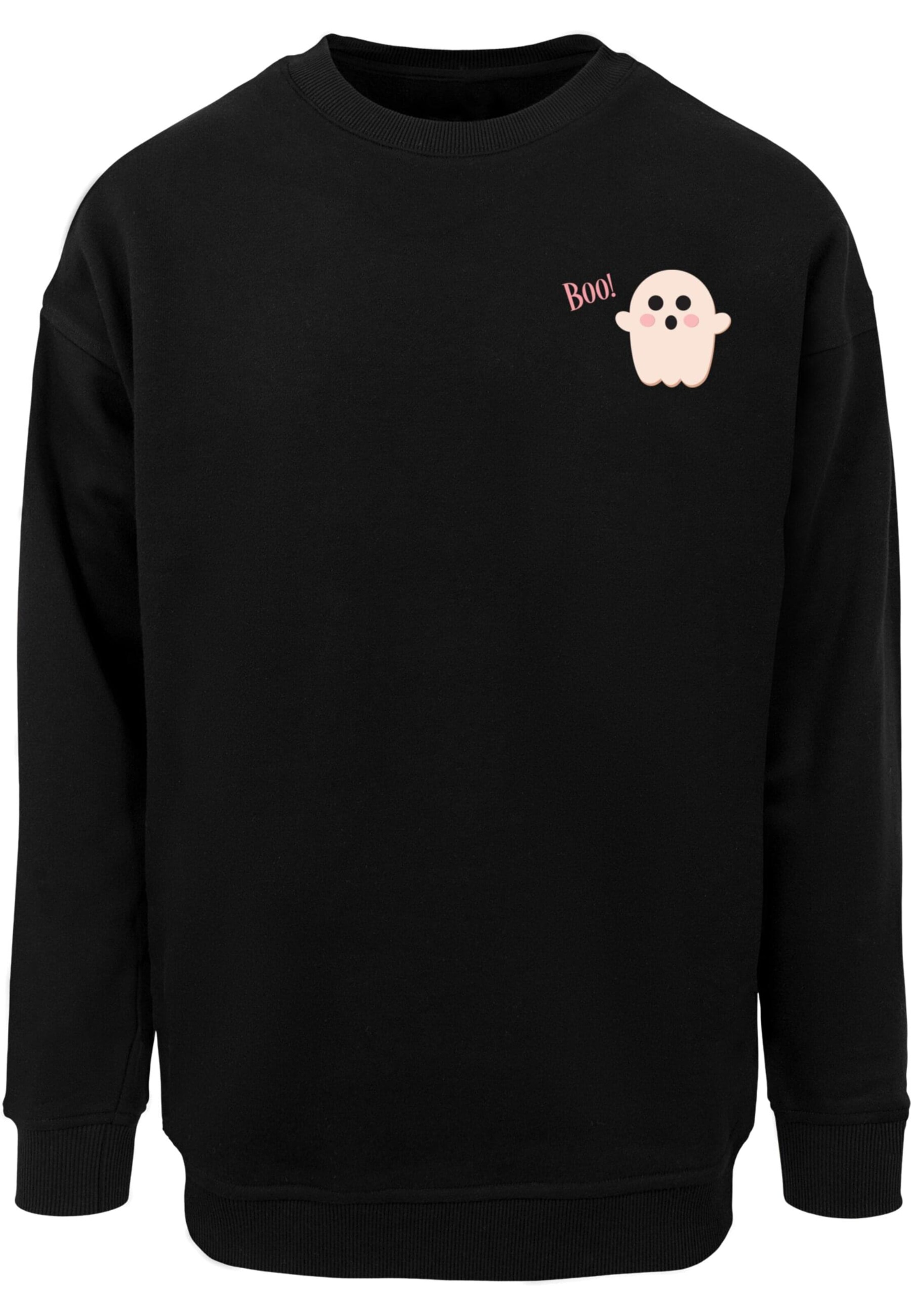 Sweat-shirt 'Halloween - Boo Ghost' Merchcode en noir : devant