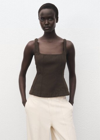 MANGO Wide leg Pants 'Lua' in Beige