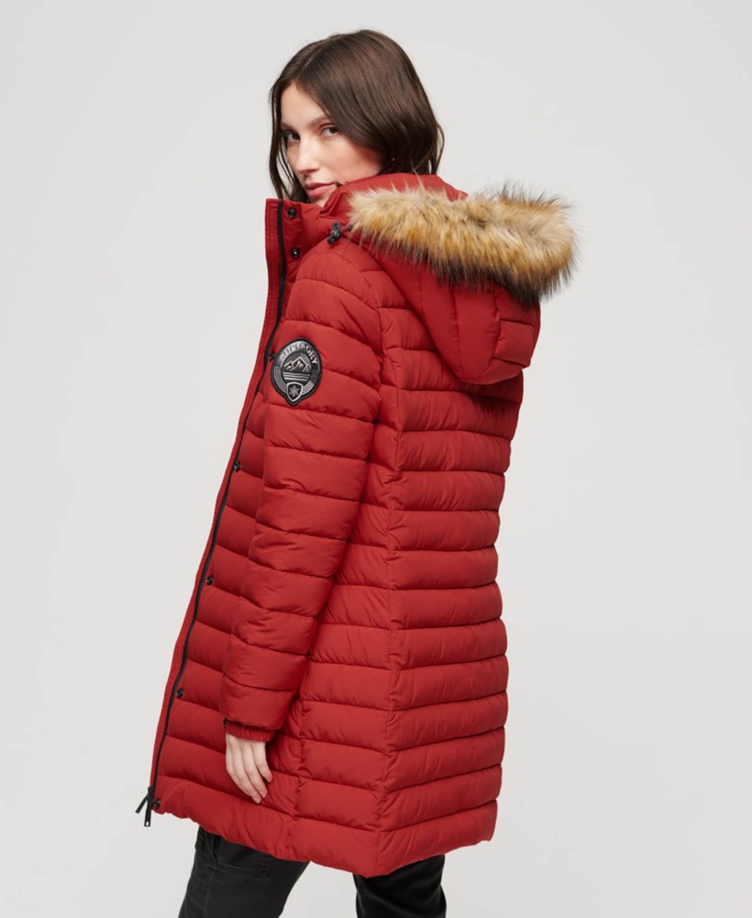 Superdry red womens coat best sale