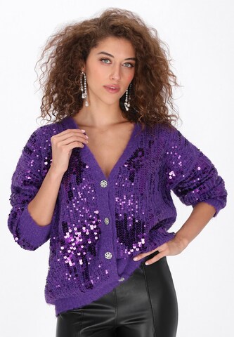 faina Knit cardigan in Purple: front