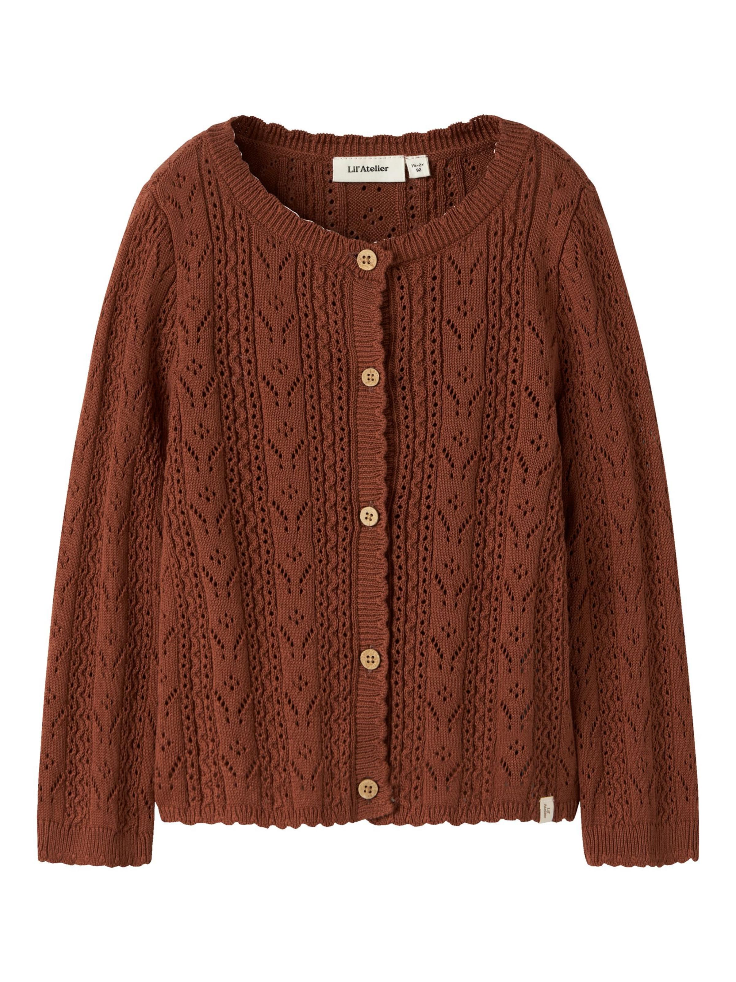 Lil'Atelier Strickjacke in Braun: Vorderseite