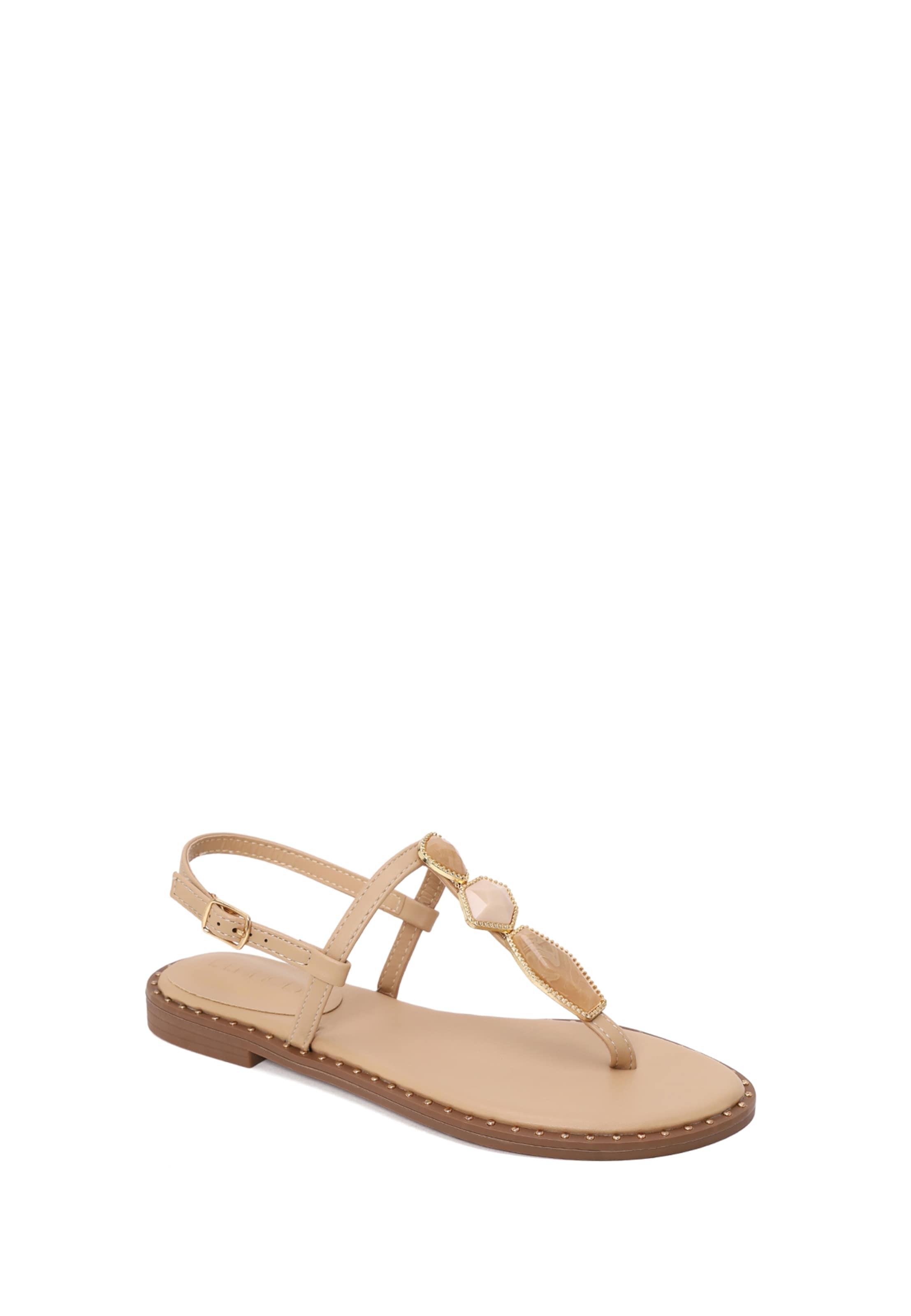 Derimod Zehentrenner in Beige: Vorderseite