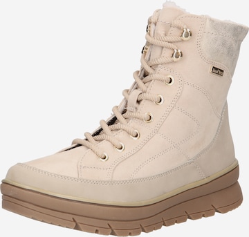 JANA Lace-Up Ankle Boots in Beige: front