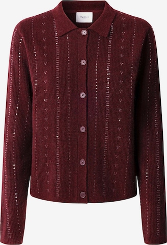 Pepe Jeans Knit cardigan 'ELAINE' in Red: front