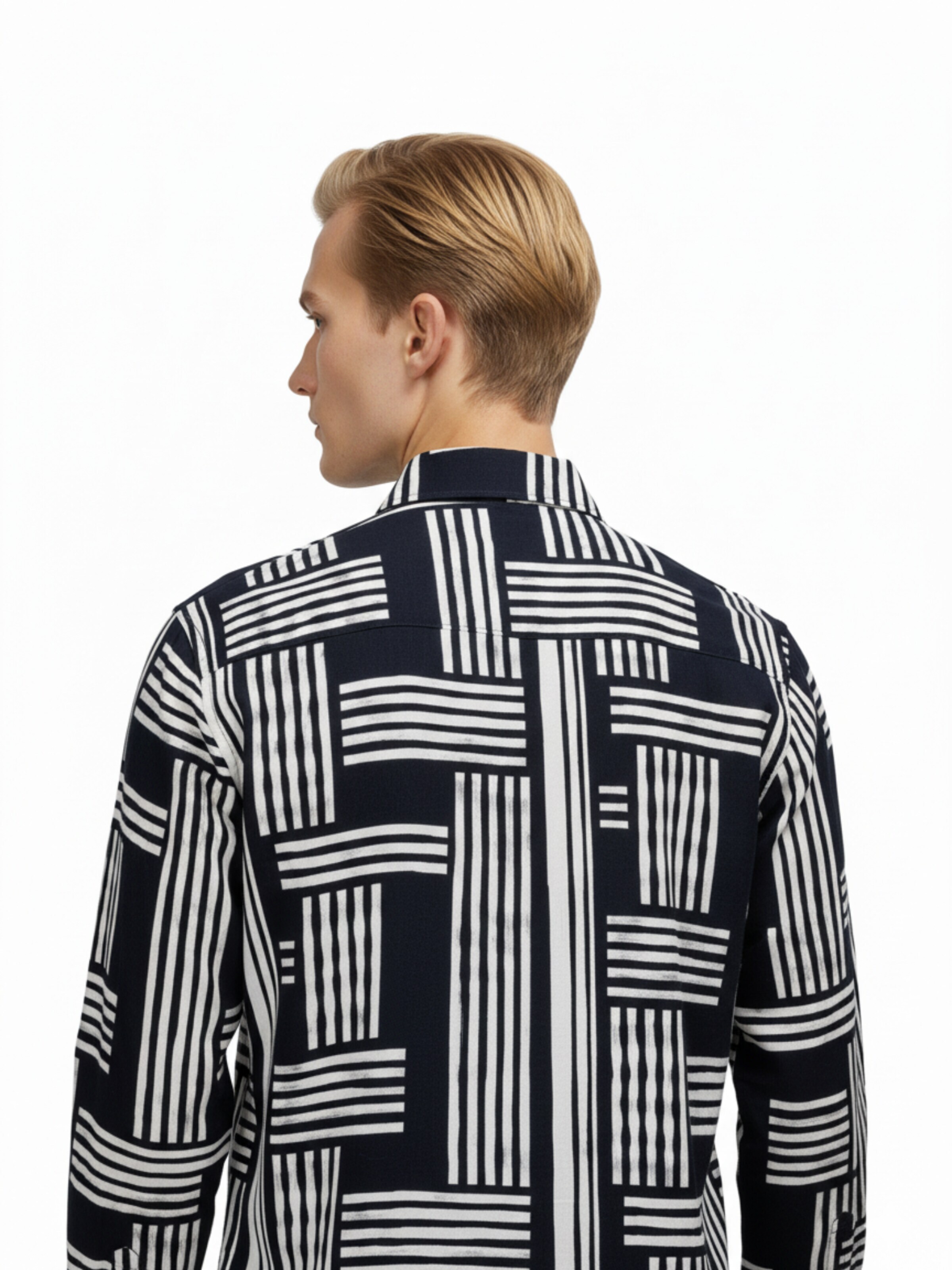 Radwa Regular fit Overhemd 'Men's Viscose multicolor pattern shirt' in Zwart